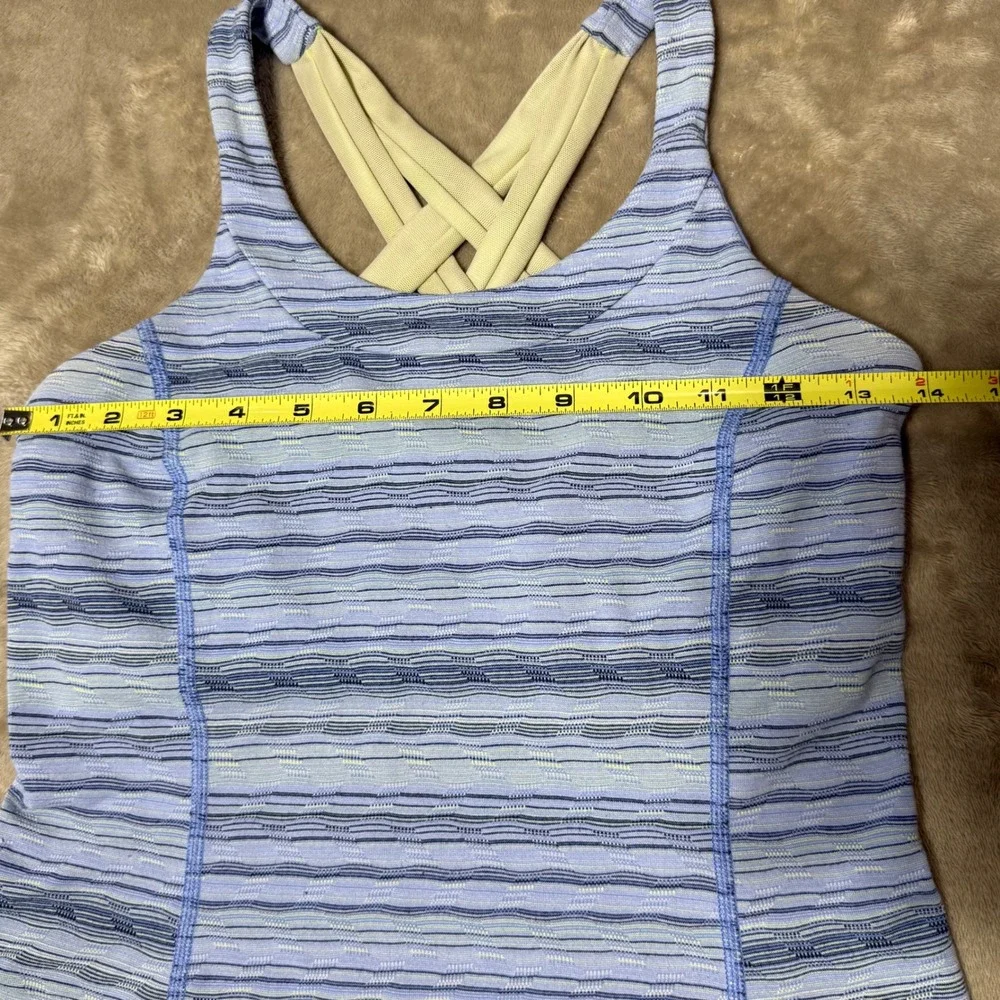 Lululemon Free To Be Tank Top Blue Purple Space Dye Strappy Back Size 6 Cotton